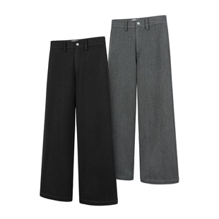 ONEER 重磅600G羊毛混纺肌理感毛呢直筒宽松休闲通勤秋冬西裤长裤