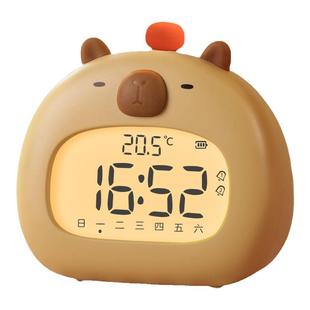卡皮巴拉闹钟起床神器学生专用儿童男孩女孩智能倒计时电子时钟