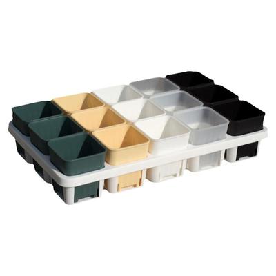 8口塑料多肉花盆15格接水托盘架