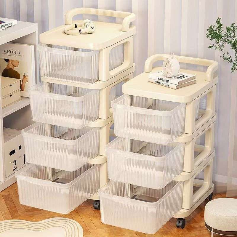 小推车零食奶油置物架客厅落地多层抽屉式收纳卧室移动玩具家用
