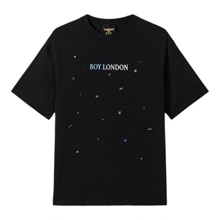 BOYLONDON时尚仿金属LOGO纯棉短袖2026年夏季新款男女T恤N01062
