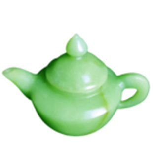 岫玉石雕刻茶壶茶杯玉雕摆件功夫茶含丰富矿物质长期使用有益健康