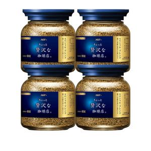 【自营】日本agf咖啡进口美式黑咖啡蓝罐冻干速溶咖啡粉80g/瓶*4