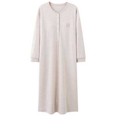 带胸垫月子服100%纯棉睡衣女春秋季待产孕妇长袖睡裙哺乳期家居服