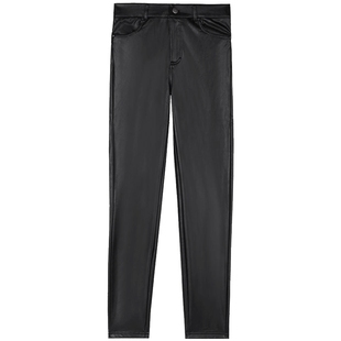 CALZEDONIA卡泽意袜女时尚皮质效果保暖加绒打底裤紧身裤MODP0962