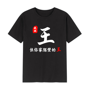 2026夏季创意姓氏介绍百家姓文字T恤王陈李同学短袖班服衣服定制