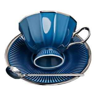 VIANNA丨纹角·REHA欧式时尚十二角陶瓷咖啡杯碟办公家用下午茶杯