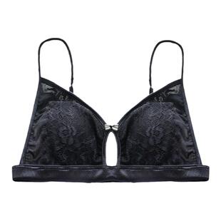 高颜值法式内衣bra性感纯欲三角杯好看的细肩带文胸罩大胸显小薄