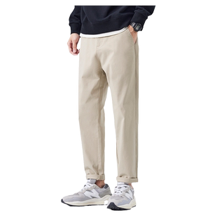 hansca直筒休闲裤男2025秋季锥形百搭纯棉日系通勤耐磨大码长裤子