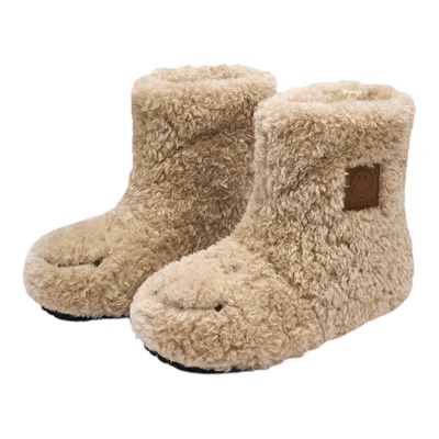 【李梦颖同款】SMILEY笑脸泰迪场控沙色冬女时尚保暖丑萌棉靴鞋子