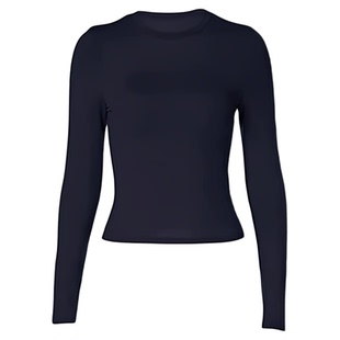 long sleeve shirtblack shirt修身t恤上衣长袖女士