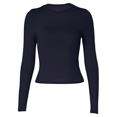 女士纯色修身套头衫t恤