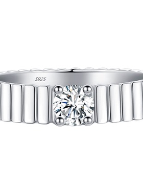 雅影莫桑钻S925纯银戒指女