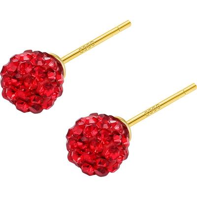 999纯银红色超闪耳钉女