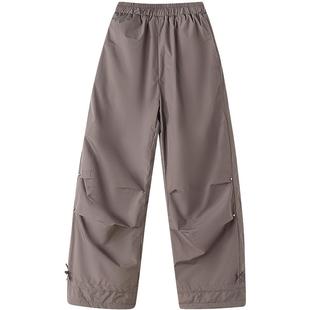 笛莎官方旗舰童装女童加绒运动裤冬季新款女孩儿童时尚保暖伞兵裤