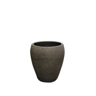 包邮欧式简约黑色陶瓷紫砂陶罐花盆粗陶素烧无釉透气园林景观土陶