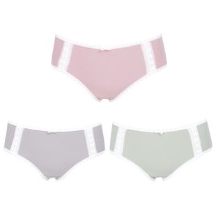 女青春期学生3条装纯棉底档日系小清新女内裤平角裤 三角裤少女