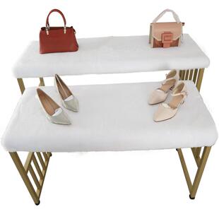 白色长毛垫桌面毛毛装饰垫子服装店橱窗地毯流水台展柜梳妆台毛垫