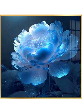 梦幻蓝色牡丹花2026新款5d钻石画