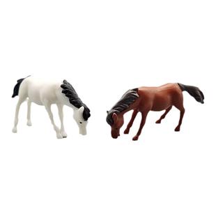 仿真动物模型白色小马骏马PVC手办玩偶 微景观摆件桌面微缩小礼物