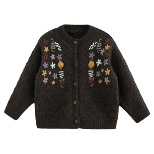 砚台家童装女童森系开衫毛衣外套2026春秋新款儿童针织衫女宝上衣