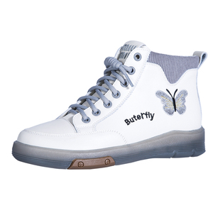 马丁靴女士真皮软底短靴秋冬季2025新款皮鞋妈妈加绒休闲高帮女鞋