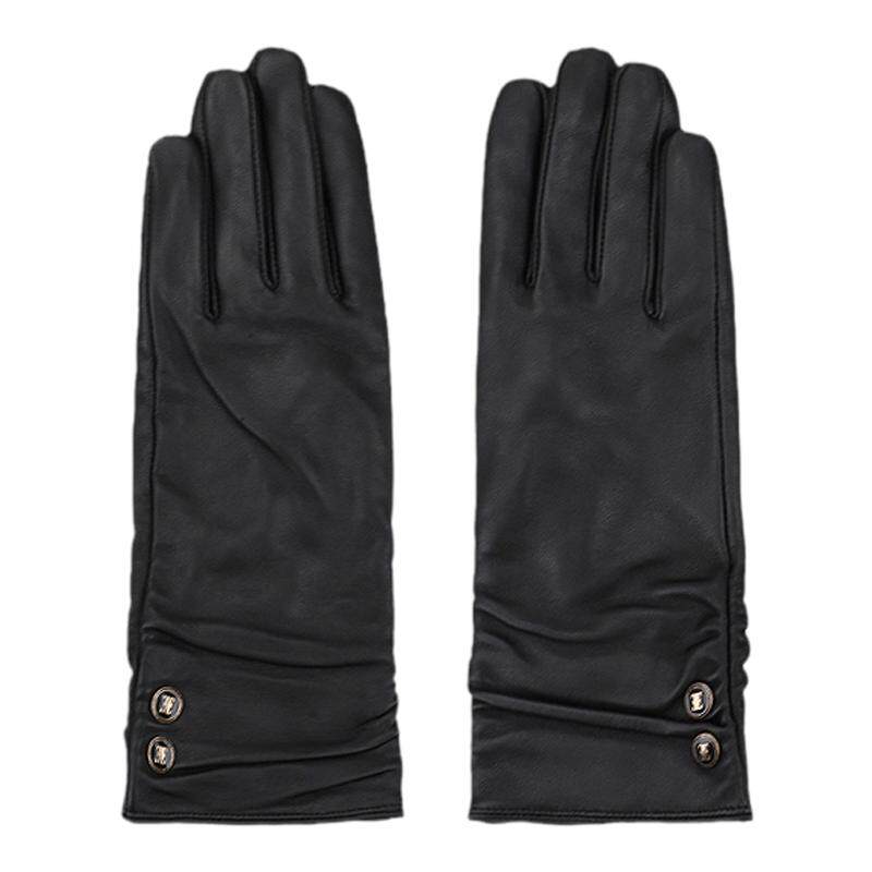 ELLE女士羊皮革分指手套真皮