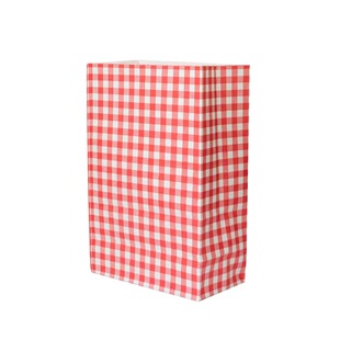 ins风收纳纸袋彩色格子牛皮纸方底袋饼干糖果礼物礼品包装袋简约