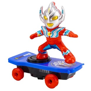 蜘蛛侠特技滑板车儿童3-6岁电动炫彩百变超人翻滚小男孩的玩具车