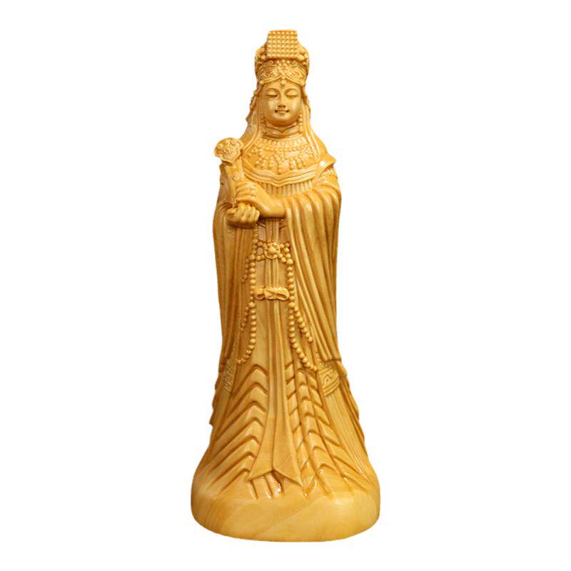 黄杨木雕天上圣母妈祖神像摆件