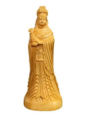 黄杨木雕天上圣母妈祖神像摆件
