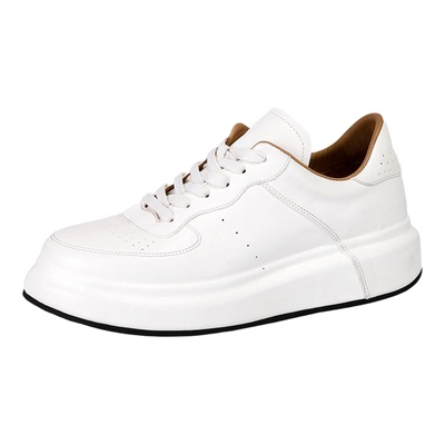 珡羽水洗马皮小白鞋增高轻便