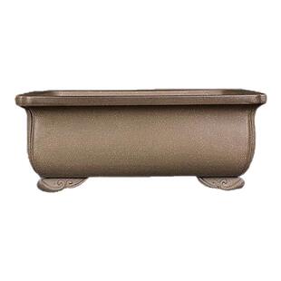 宜兴紫砂精品花盆 全手工仿古云足长方乌泥透气 黑松真柏白蜡盆景