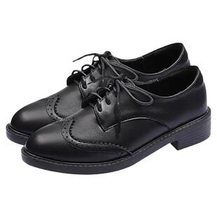 BAGICE 布洛克复古雕花女鞋英伦风FUDGE杂志款皮鞋艺术风一脚蹬鞋