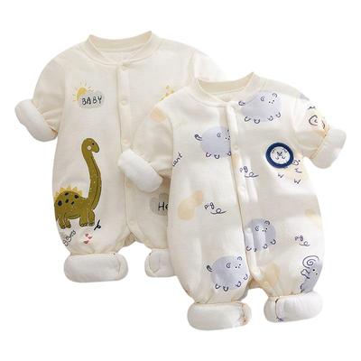 婴儿连体衣夹棉可爱秋冬哈衣超萌