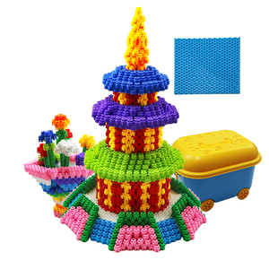儿童拼插六角积木拼接幼儿园益智建筑桌面玩具宝宝底板高难度六维