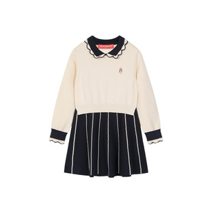 【断码清仓】暇步士童装女童连衣裙秋季服线衣裙子儿童新年公主裙