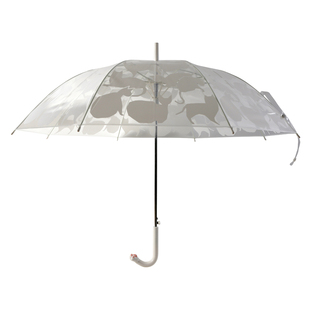 出口日本外贸白猫透明雨伞成人半自动猫爪名师设计长手柄可爱简约