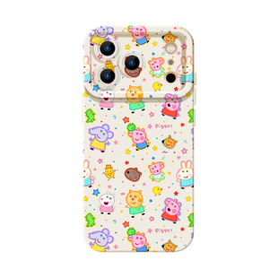 小猪佩奇情侣款适用苹果17ProMax手机壳iPhone16Pro软壳15Plus硅胶14防摔13可爱12卡通11周边air一对趣味创意