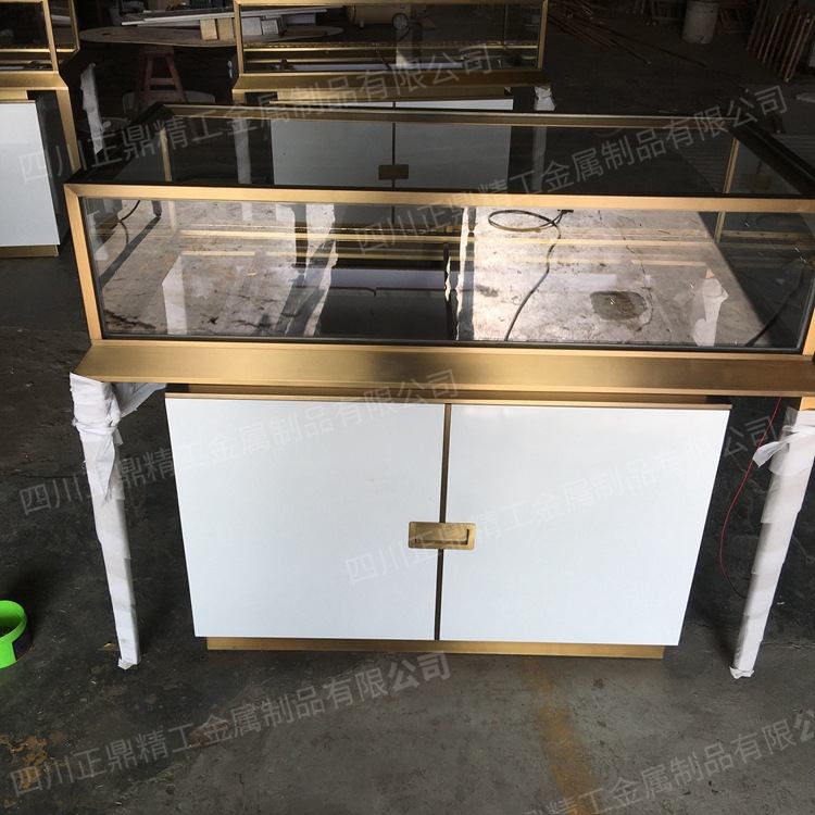 展示柜珠宝首饰柜银饰文创烤漆展柜透明不锈钢玻璃柜台专卖柜批发