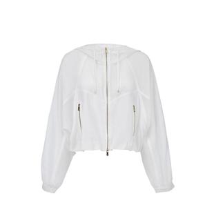 绫致ONLY2025夏季新款轻薄透感面料宽松舒适连帽抽绳外套女