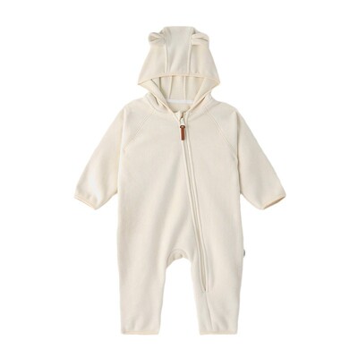 双面摇粒绒婴儿连体衣红色哈衣