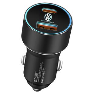 适用大众朗逸途观途岳帕萨特速腾迈腾车载快充电器点烟器转化插头