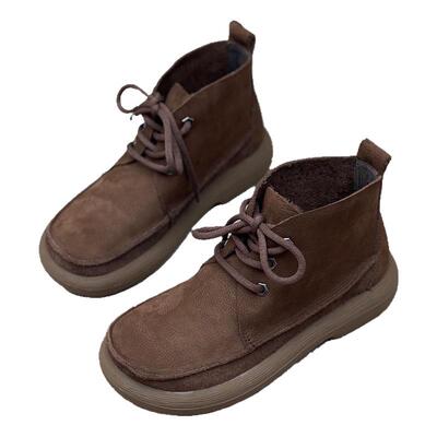 丑乐厚底马丁靴手工真皮