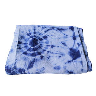 大理手工扎染布料纯棉民宿客栈桌布植物蓝染面料服装背景装饰布料