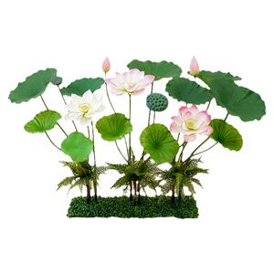 高仿真手感荷花荷叶中式水池装饰