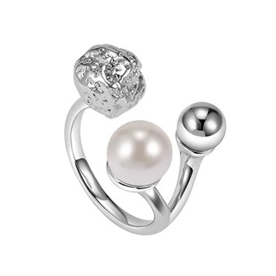 showdigu个性气质珍珠戒指