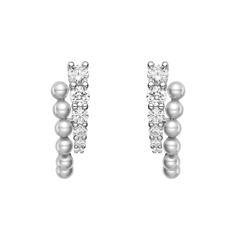 【自营】HEFANG Jewelry/何方珠宝气泡双层耳环 轻奢优雅时髦礼物