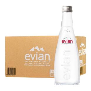 evian依云矿泉水玻璃瓶750ml*12瓶整箱大瓶装包邮进口天然饮用水