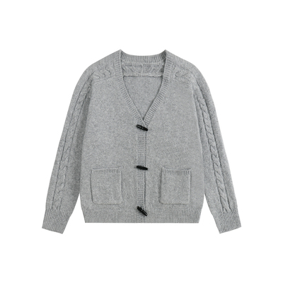 ATRY毛衣外套男秋冬扭花羊毛开衫